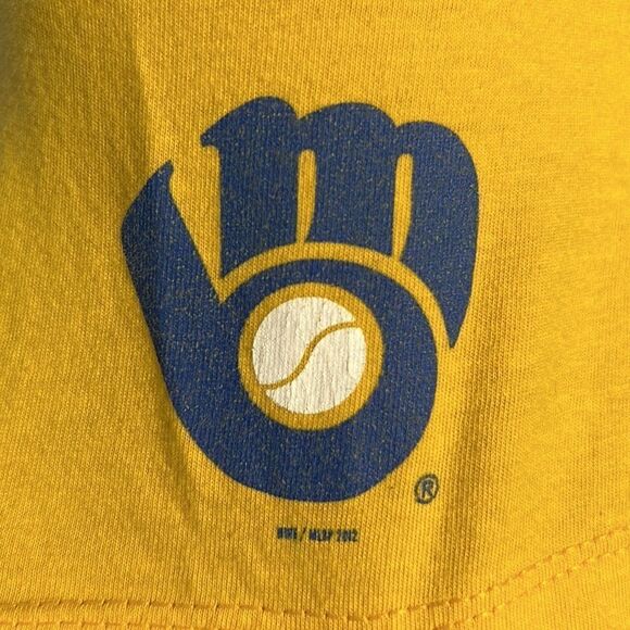 Milwaukee Brewers Baseball Yellow Nike Slim Fit Tee Size Small - Picture 6 of 10